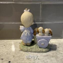 Vintage 77' Precious Moments GOD LOVETH a CHEERFUL GIVER Free Puppies 1977 21