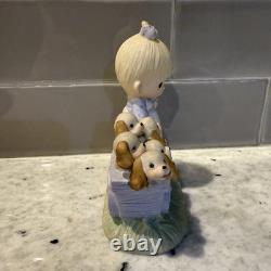 Vintage 77' Precious Moments GOD LOVETH a CHEERFUL GIVER Free Puppies 1977 21