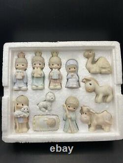 Vintage Enesco 1982 Precious Moments 11 Pc Nativity Come Let Us Adore Him WithBox