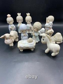 Vintage Enesco 1982 Precious Moments 11 Pc Nativity Come Let Us Adore Him WithBox