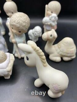 Vintage Enesco 1982 Precious Moments 11 Pc Nativity Come Let Us Adore Him WithBox