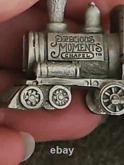Vintage Precious Moments Chapel Pewter Mini Train Set of 17 Pieces RARE Find