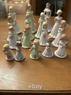 Vintage Precious Moments Growing Up Birthday Girl Figurines 1 16 Years