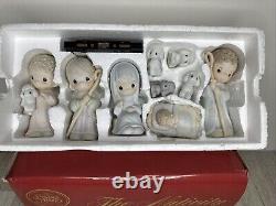 Vintage Precious Moments Nativity Set 9 Pc Come Let Us Adore Him Box 104000 5