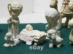 Vintage Precious Moments Pewter Nativity Sets Enesco 1989 & 1990 15 Pieces Total