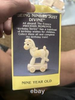 Vintage precious Moments Birthday Train Newborn-10 With Boxes