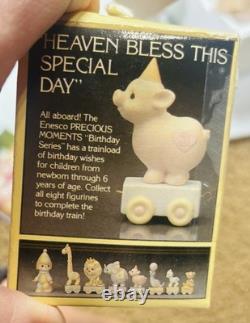 Vintage precious Moments Birthday Train Newborn-10 With Boxes