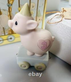 Vintage precious Moments Birthday Train Newborn-10 With Boxes