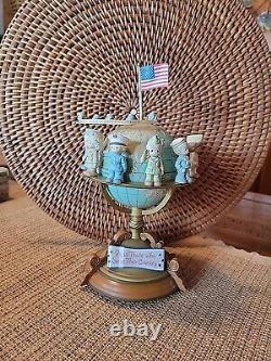 With Flag Topper'91 Enesco Precious Moments Musical Box Bless Those Who Serve
