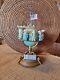 With Flag Topper'91 Enesco Precious Moments Musical Box Bless Those Who Serve