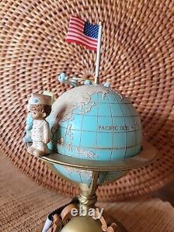 With Flag Topper'91 Enesco Precious Moments Musical Box Bless Those Who Serve
