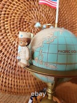 With Flag Topper'91 Enesco Precious Moments Musical Box Bless Those Who Serve