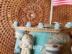 With Flag Topper'91 Enesco Precious Moments Musical Box Bless Those Who Serve