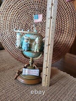 With Flag Topper'91 Enesco Precious Moments Musical Box Bless Those Who Serve