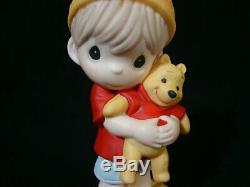 Zb Precious Moments-Disney-Boy Holding Pooh-Hunny, Nobody Sweeter Than You-Cute